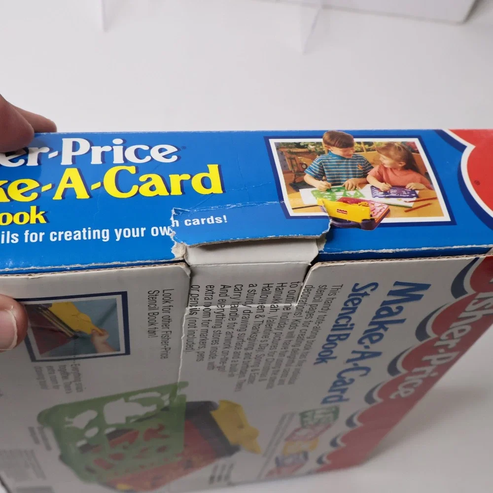 Vintage 1996 Fisher Price Make-A-Card Stencil Book 72418 Holiday‎ Art Toy Boxed